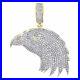 10K Yellow Gold Diamond American Eagle Bird Pendant Mens Pave Charm 1.03 Ct