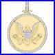 10K Yellow Gold Diamond Seal of US President American Eagle Pendant Charm 3/4 CT