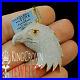 10K Yellow Gold Silver Lab Diamond American Eagle Bird Pendant Mens Pave Charm