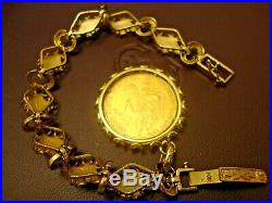 10$ Gold Coin American Eagle 14K Etruscan Ladies Bracelet