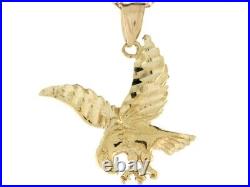 10k or 14k Real Yellow Gold 2.7cm American Eagle Pride Charm Pendant