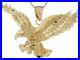10k or 14k Real Yellow Gold 2.7cm Large American Eagle Pride Charm Pendant