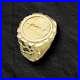 14K Gold Men’s 22 MM NUGGET COIN RING with a 22 K 1/10 OZ AMERICAN EAGLE COIN