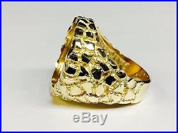14K Gold Men's 27 MM NUGGET RING -Mounting Only to fit 1/4 Oz American Eagle