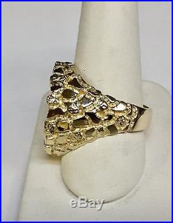 14K Gold Men's 27 MM NUGGET RING -Mounting Only to fit 1/4 Oz American Eagle