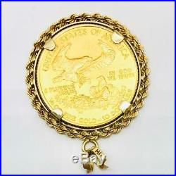 14K Rope Bezel Pendant of 1995 American Eagle 1/4 oz Gold $10 Coin