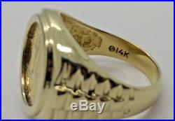 14K Yellow Gold 1/10 1990 Gold American Eagle Coin Ring Size 10 12.6 Grams ST1