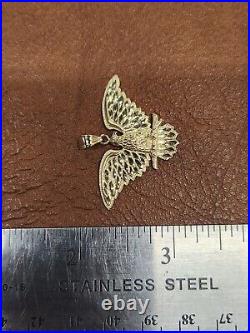14K Yellow Gold Beverly Hills Gold Diamond Cut American Eagle Charm 2.95 Grams