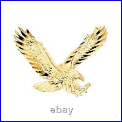 14K Yellow Gold Eagle Pendant For Necklace or Chain