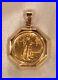 14K gold PENDANT bold, octagonal-frame set with 1/10 oz. AMERICAN EAGLE COIN