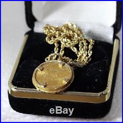 14k 20 Diamond Cut Solid Gold Rope Necklace with American Eagle Pendant