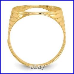 14k Yellow Gold 1/10oz American Eagle Polished Coin Bezel Ring Size 8.5