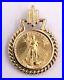 14k Yellow Gold 1/10ozt Gold 1996 American Eagle Coin Pendant For Necklace 6.6gr