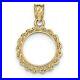 14k Yellow Gold 4 Prong 1/10 oz American Eagle Coin Rope Bezel