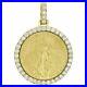 14k Yellow Gold American Eagle Coin Pendant 3ct Real Diamond For Christmas Gift