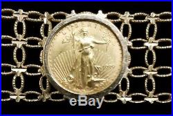 14k Yellow Gold Bracelet Jewelry with (5) 1/10 oz Gold American Eagles Coins 36.6g