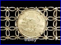 14k Yellow Gold Bracelet Jewelry with (5) 1/10 oz Gold American Eagles Coins 36.6g