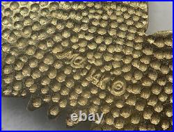 14k Yellow Gold Diamond Cut Bald Eagle Bird Charm Men's Unisex Pendant 1.25