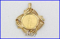 14k Yellow Gold Pendant with $5 American Gold Eagle Coin