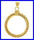 14k Yellow Gold Screw top 10.00 Dollar 1/4 Oz American Eagle Rope Coin Bezel
