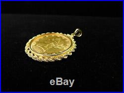 1885 Gold $10 Liberty Head Coin Philadelphia Mint in 14kt y Gold Pendant Holder