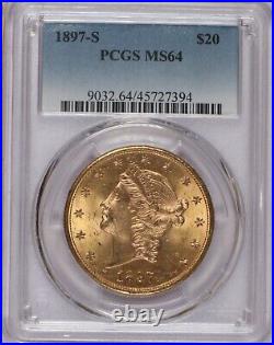 1897-S Gold Liberty Head Double Eagle $20 PCGS MS64 Better Date