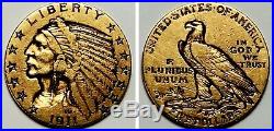 1911 Indian Head $5 Five Dollar Half Eagle American Gold Investment Piece