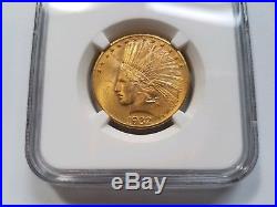 1932 Indian Head $10 Ten Dollar NGC MS 64 Eagle American Gold Coin