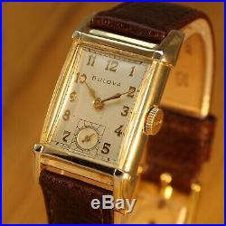 1949 BULOVA AMERICAN EAGLE Deco Gold F Vintage Watch / 71 years old / SERVICED