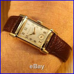 1949 BULOVA AMERICAN EAGLE Deco Gold F Vintage Watch / 71 years old / SERVICED