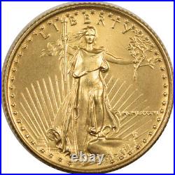 1986 $10 1/4 Oz American Gold Eagle Roman Numeral 1st Year, Gem Bu