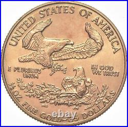 1986 $25 American Gold Eagle 1/2 Oz. 999 Fine Gold 0193