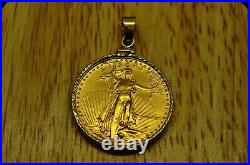 1986 $25 Gold 1/2 Oz American Eagle In A 14k Bezel Pendant