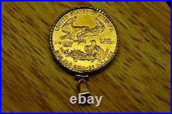 1986 $25 Gold 1/2 Oz American Eagle In A 14k Bezel Pendant