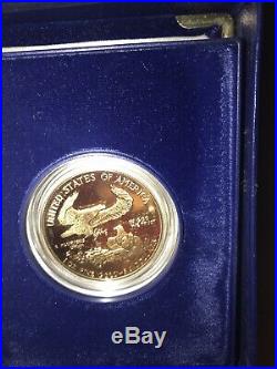 1986 $50 American Eagle W Gold 1 Ounce Proof Coin In Box With Coa