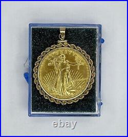 1986 $50 Dollar Coin American Liberty Eagle 1 oz Fine Gold w Rope Pendant MB JW