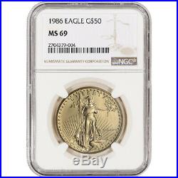 1986 American Gold Eagle (1 oz) $50 NGC MS69