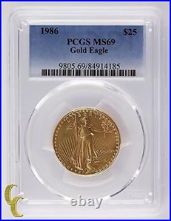 1986 Gold 1/2 Oz. American Eagle Graded by PCGS as MS-69! Great Bullion