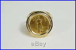 1986 Gold American Eagle 1/10 oz $5 Coin in 14k Split Band Ring Size 7
