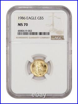 1986 Gold Eagle $5 NGC MS70 American Gold Eagle AGE