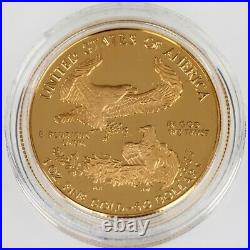 1986-W $50 Gold 1 Oz. American Eagle Proof with Box, Case, and CoA