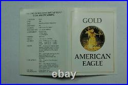 1986-W Proof 1 Oz American Gold Eagle $50 Coin with Box & COA