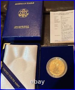 1986-W Proof 1 oz Gold Bullion American Eagle RARE $50 Coin Box COA. 9167 one US