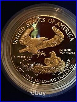 1986-W Proof 1 oz Gold Bullion American Eagle RARE $50 Coin Box COA. 9167 one US