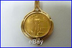 1987 1/10th oz American Gold Eagle Pendant with 2 Diamonds I-9150
