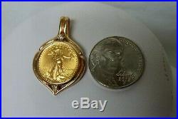 1987 1/10th oz American Gold Eagle Pendant with 2 Diamonds I-9150