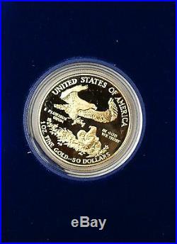 1987 $50 American Eagle 1 Oz Gold Proof Coin In Original US Mint Box with COA