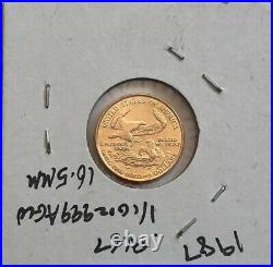 1987 $5 Dollar American gold Eagle 1/10 oz. 999 AGW-COIN-SELING BELOW LIST yy
