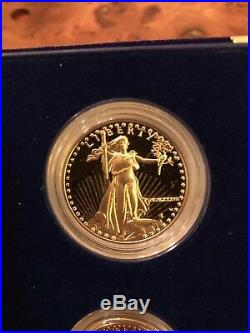 1987 American Eagle Coins Boxed Set 1 oz $50 & 1/2 oz $25 Gold Proof