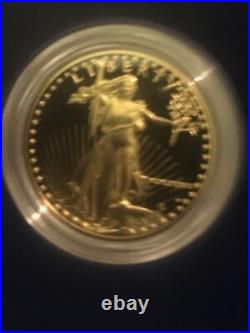 1987 Gold Proof American Eagle 1 Oz Gold 50 Dollars Coin Capsulated, COA, Cased